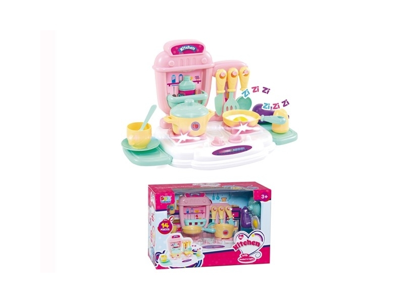 Set plita pentru gatit AliBibi cu doua ochiuri si 14 accesorii