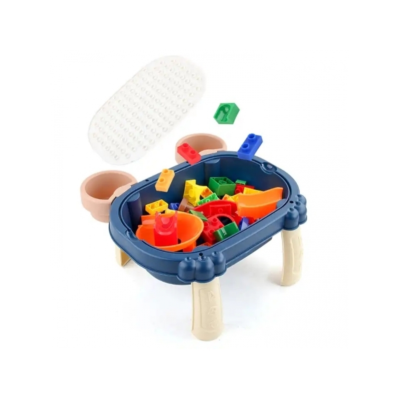 Masuta 2 in 1 pentru colorat si construit AliBibi cu spatiu de depozitare