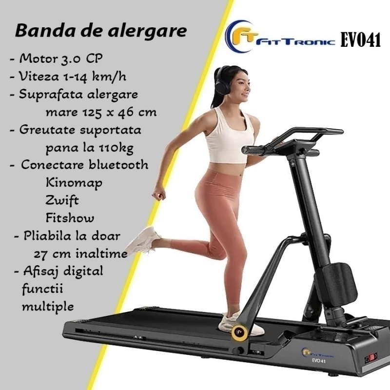 Banda de alergat revolutionara FitTronic EVO Complete Training 4 in 1, Antrenament complet: Alergare, Vaslit, Abdomen si Power Station. 4 aparate in 1. Echipament de cardio si forta. Motor 3 CP