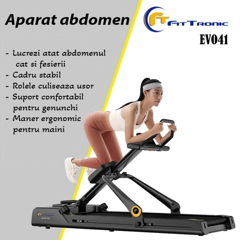 Banda de alergat revolutionara FitTronic EVO Complete Training 4 in 1, Antrenament complet: Alergare, Vaslit, Abdomen si Power Station. 4 aparate in 1. Echipament de cardio si forta. Motor 3 CP