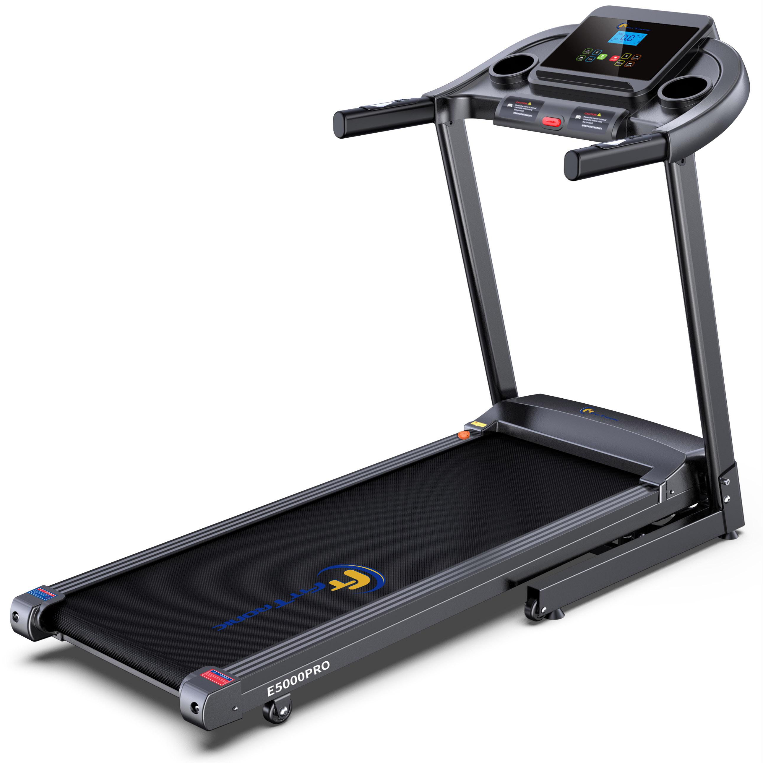 Banda de Alergat Electrica FitTronic EVO 5000 PRO, Motor Puternic 3.0 CP, Inclinare Automata 15%, Utilizator pana la 120 kg, Display LCD 3.5 inch, Pliere Hidraulica cu Amortizor